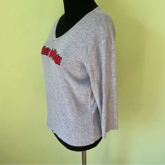 VINTAGE MICKEY & CO GRAY MICKEY MOUSE GRAPHIC L/S SHIRT SIZE MEDIUM - Picture 3 of 6